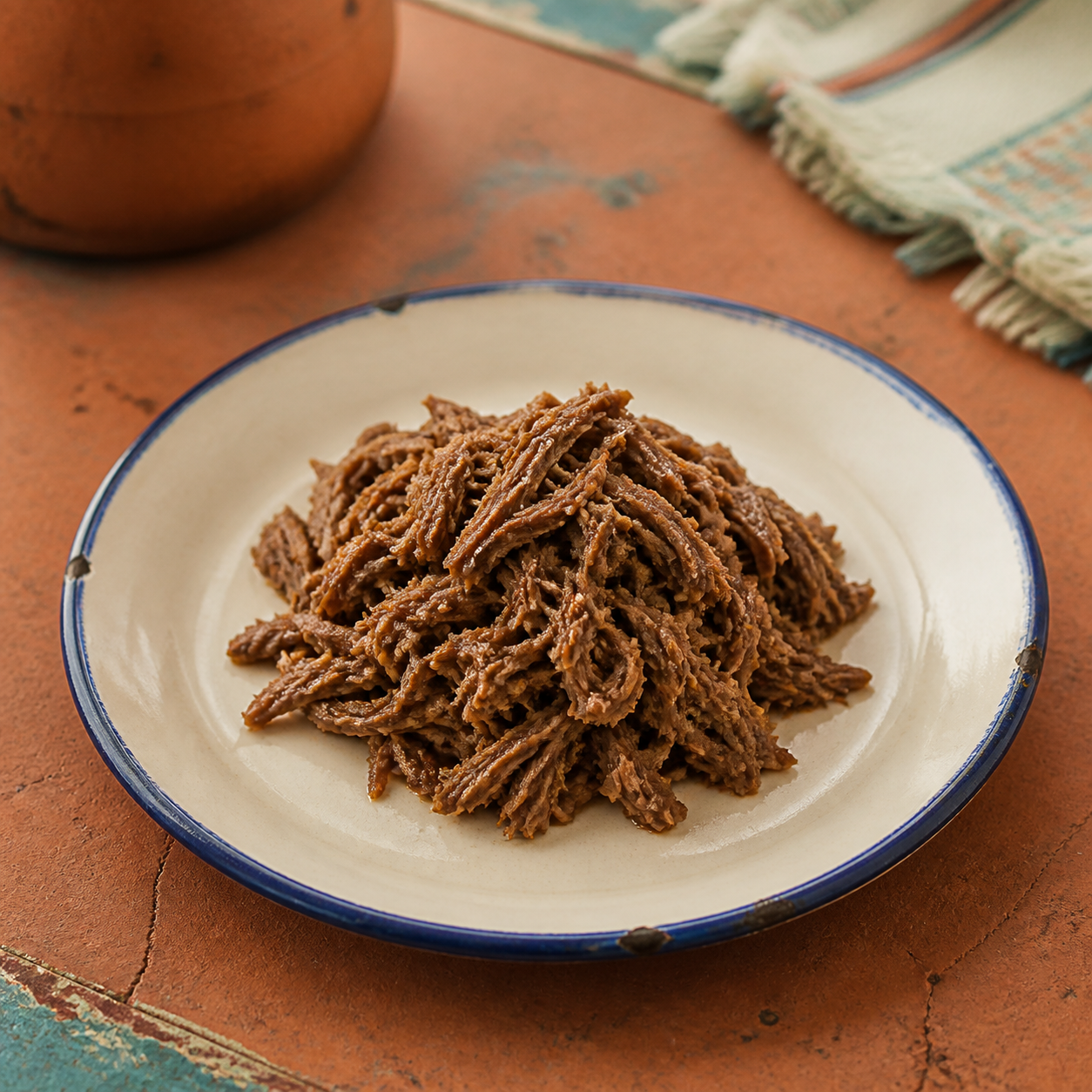 The Reliable Protein plated on an enamel dish
